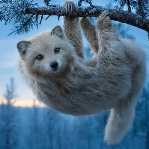 Arctic fox + Sloth